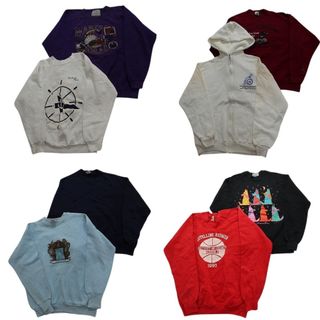 古着卸 まとめ売り USA製 スウェット 8枚セット (メンズ L /XL ) フルーツオブザルーム フーディー カレッジ風 中古 古着 NB4497(スウェット)