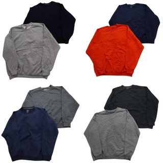 古着卸 まとめ売り 無地 スウェット 8枚セット (メンズ L /XL ) グレー ネイビー オレンジ プルオーバー 中古 古着 NB4482(スウェット)