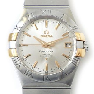 オメガ(OMEGA)のオメガ OMEGA 腕時計 コンステレーション コーアクシャル 123.20.35.20.02.003 サンレイ シルバー文字盤 デイト 裏スケ K18PG SS 自動巻き 【箱・保付き】 【中古】(腕時計(アナログ))