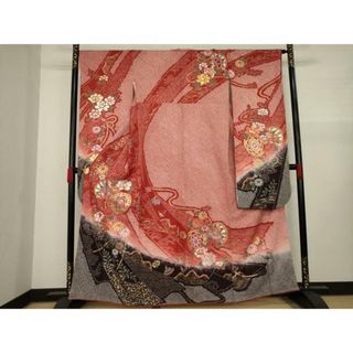 平和屋着物●豪華振袖　総絞り　花鼓文　金銀彩　やまと誂製　正絹　逸品　AAAY4710ck(振袖)