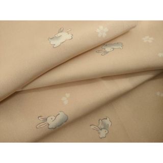 平和屋着物●長襦袢　無双仕立て　兎花文　正絹　逸品　AAAY4711ck(着物)