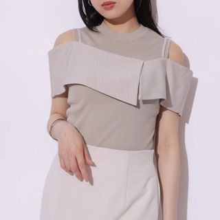 マイストラーダ(Mystrada)の完売品　Mystrada マイストラーダ ビックカラードッキングニット ベージュ(ニット/セーター)