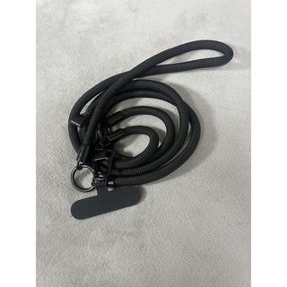3wayスマホストラップ 黒 手首 肩掛け 斜めがけ対応