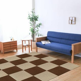 【サイズ:30*30cm40枚_色:ブラウン濃/薄】FUNHOO ジョイントマッ