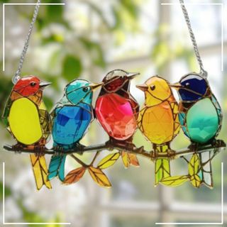 サンキャッチャー 小鳥 インテリア リビング 雑貨 看板 ボタニカル アクリル