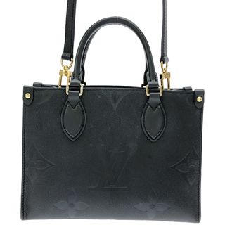 ルイヴィトン(LOUIS VUITTON)の【中古】　【美品】　LOUISVUITTON　ルイヴィトン　オンザゴーPM　モノグラムアンプラント　ブラック　ノワール　ショルダーバッグ　ハンドバッグ　レディース(ショルダーバッグ)