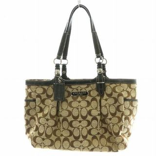 コーチ(COACH)のコーチ トートバッグ キャンバス レザー 皮革 シグネチャー 茶 F15146(トートバッグ)