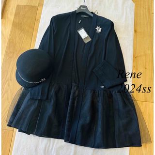 ルネ(René)の未使用 Rene♡ 2024年 裾チュールシアーカーディガン(カーディガン)