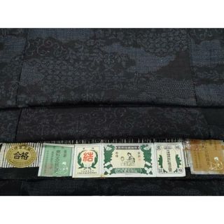 平和屋着物●本場結城紬　重要無形文化財　100亀甲　雲取り吉祥文　阪急百貨店扱い　証紙付き　正絹　逸品　未使用　CAAV6441vf(着物)