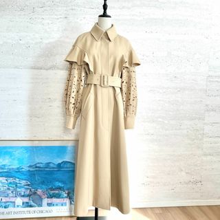 クロエ(Chloe)の極美品★Chloe★カットワーク刺繍★ケープ★ロング★トレンチコート(トレンチコート)
