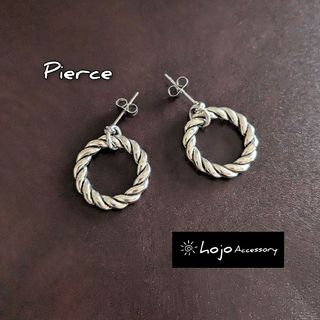 sale❥ツイスト 太フープ シルバー Pierce （🈂ステンレスポスト）(ピアス)