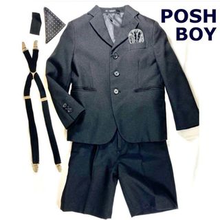 [美品] 5点セット POSHBOY スーツ セットアップ 110 黒 撮影 (ドレス/フォーマル)