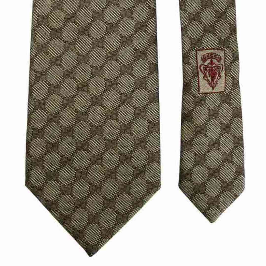 【美品】GUCCI グッチ ネクタイ シルク GG柄 ベージュ GUCCI - グッチ ネクタイ シルク レギュラータイ GG柄 総柄 148