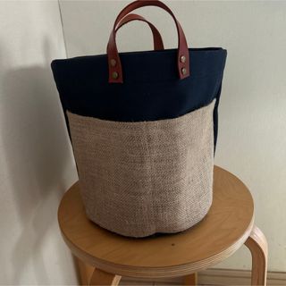 麻生地ポケットの帆布マルシェバッグ