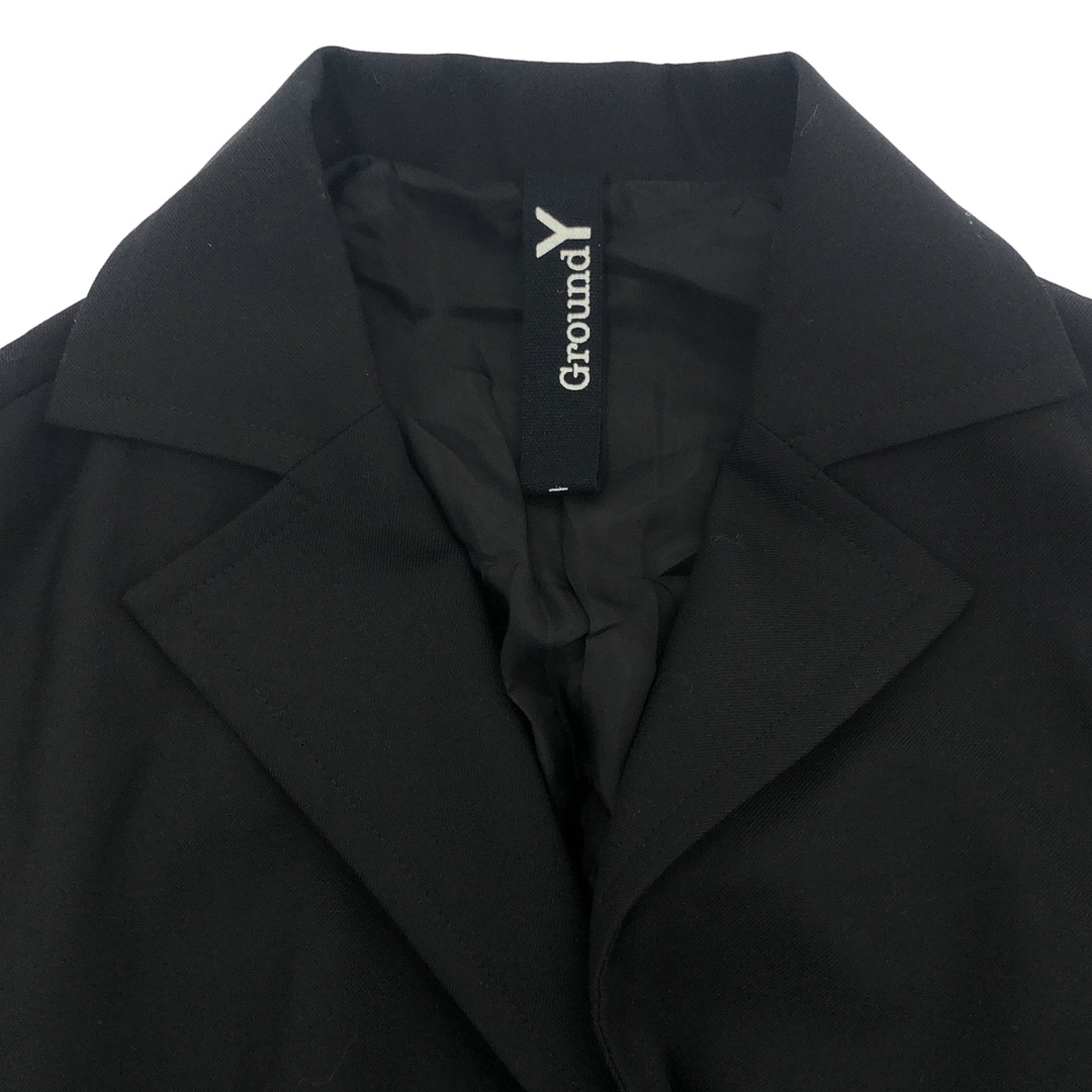 【美品】グラウンドワイ ミリタリージャケット ドッキング ブラック L 20AW Ground Y - Ground Y グラウンド ワイ 24SS ウールギャバジン