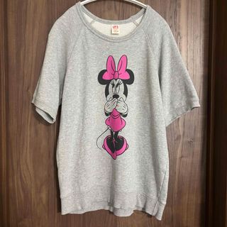 UNIQLO ミニーマウス 半袖トレーナー グレー　スウェット(Tシャツ(半袖/袖なし))