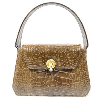 クロコダイル(Crocodile)の極美品　クロコダイル　シャイニング加工　 ハンドバッグ ゴールド金具 バッグ(ハンドバッグ)