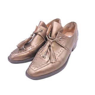 Ameri VINTAGE アメリヴィンテージ 本革 レザー スタッズ タッセル ローファー シューズ sizeM（24.5cm）/ゴールド ■■ レディース(その他)