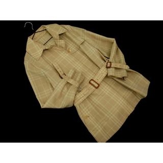 バーバリー(BURBERRY)のBURBERRY バーバリー LONDON チェック ハーフ トレンチ コート size38/ベージュ ■◇◎レディース(トレンチコート)