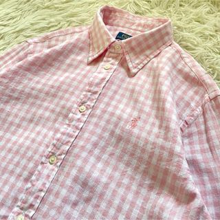 ポロラルフローレン(POLO RALPH LAUREN)のPOLO RALPHLAUREN リネンシャツ ギンガム M-L相当 現行タグ (シャツ)