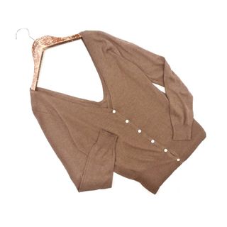 ダブルスタンダードクロージング(DOUBLE STANDARD CLOTHING)のDOUBLE STANDARD CLOTHING ダブルスタンダードクロージング Vネック カーディガン 茶 ■◇ レディース(カーディガン)