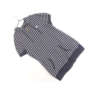バーバリー(BURBERRY)のBURBERRY バーバリー BLUE LABEL ブルーレーベル ボーダー ジップアップ パーカー size38/白ｘ紺 ■◆ レディース(パーカー)