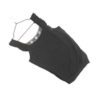 バレンティノ(VALENTINO)のRED VALENTINO レッドヴァレンティノ レース フリル ニット キャミソール sizeS/黒 ■◆ レディース(キャミソール)