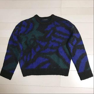 エモダ(EMODA)のEMODA MARBLE FUR ニット ブルー(ニット/セーター)