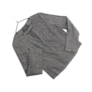 エポカ(EPOCA)のEPOCA エポカ リネン混 ノーカラー ジャケット size40/チャコール ■◇ レディース(ノーカラージャケット)