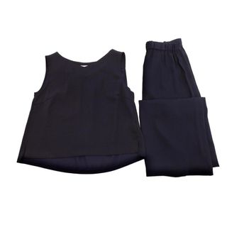 SLOBE IENA スローブイエナ ブラウス パンツ セットアップ size38/紺 ■◆ レディース(セット/コーデ)
