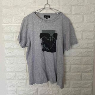 アニエスベー(agnes b.)のagnès b. グレー ハートプリント Tシャツ サイズM(Tシャツ(半袖/袖なし))