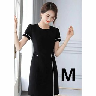 ブラック 新品未使用 ユニフォーム エステ サロン 美容 医療 制服 M(ひざ丈ワンピース)