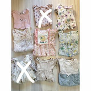 まとめ売り9枚の中 2枚 ロンパース 女の子60～80サイズ