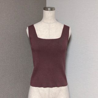 リゼクシー(RESEXXY)のリゼクシー スクエアネック ニット タンク ココア(タンクトップ)