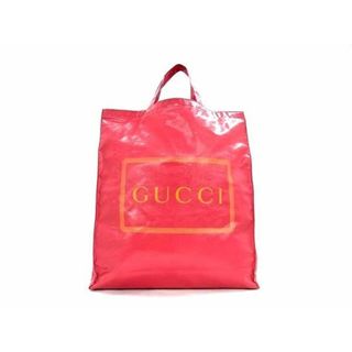 グッチ(GUCCI)のGUCCI グッチ トートバッグ ロゴプリント ミディアムトート 575140 ピンク PVC レディース 美品【本物保証】(トートバッグ)