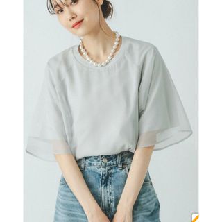シフォンドッキング7分袖トップス(Tシャツ(長袖/七分))