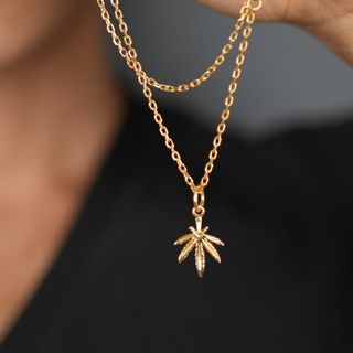 マリファナ ネックレス 金 ゴールド 24K コート シルバー925 メンズ