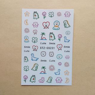 ネイルシール♪恐竜　ティラノサウルス☆STZ-CS231　☆シール6枚つき！(ネイル用品)