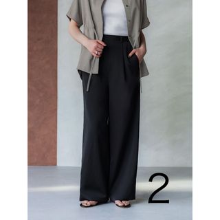 新品　crewre ウォッシャブルサテンスラックス 2(カジュアルパンツ)