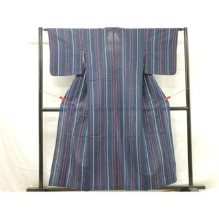 平和屋着物∴夏物　阿波しじら織　浴衣　間道　綿　逸品　DAAV0140cd(浴衣)