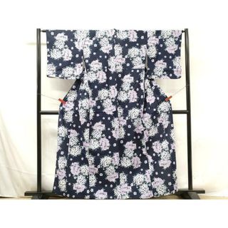 平和屋着物∴夏物　浴衣　花散らし　綿　逸品　DAAV0165cd(浴衣)