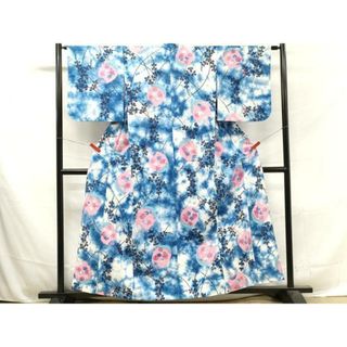 平和屋着物∴夏物　浴衣　団扇　草葉文　逸品　DAAV0120cd(浴衣)