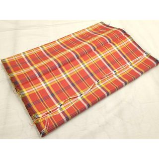平和屋着物▼紬　反物　着尺　格子　正絹　逸品　未使用　AAAW6703iu(着物)