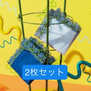 新品、近沢レース、朝顔、色違い2枚組、ブルー、シーズンタオルハンカチレースタオル(ハンカチ)