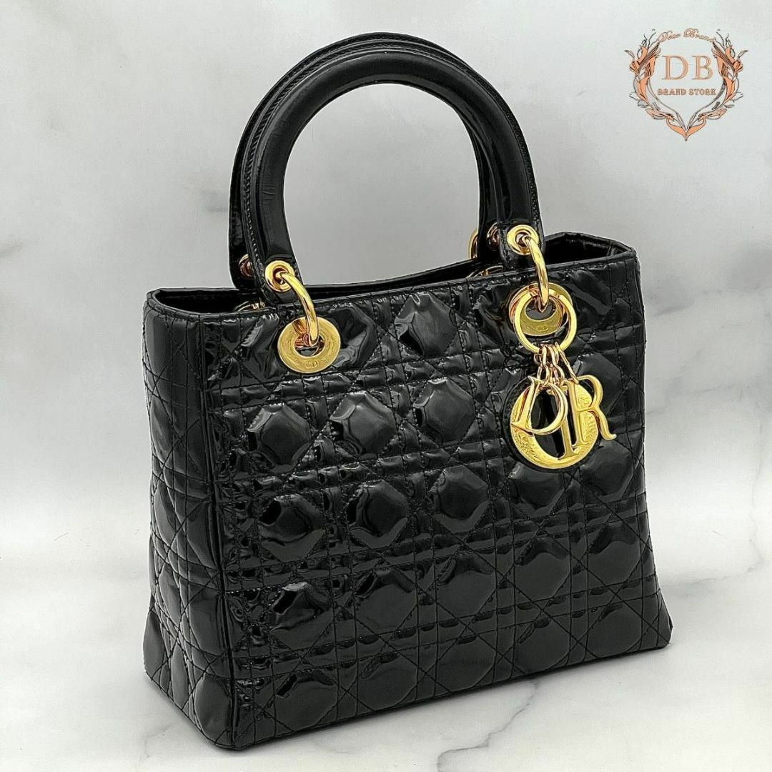 クリスチャンディオール レディディオール カナージュ レザー 金具 Dior - ディオール レディディオール カナージュ ゴールド金具