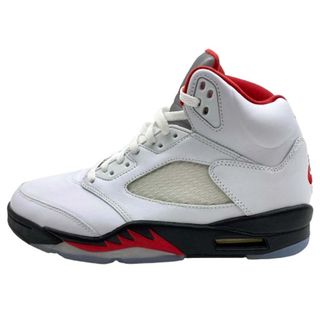 ナイキ(NIKE)のNIKE ナイキ DA1911-102 Air Jordan 5 Retro Fire Red AJ5 エアジョーダン ファイヤーレッド スニーカー ホワイト系【美品】【中古】(スニーカー)