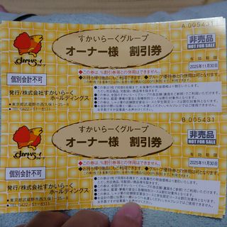 スカイラーク(すかいらーく)のすかいらーくグループオーナー様割引券(レストラン/食事券)