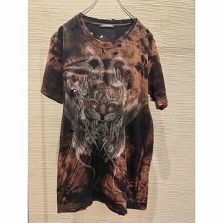 バルマン(BALMAIN)のBALMAIN 17AW タイガープリント デストロイＴシャツ　t-shirt(Tシャツ/カットソー(半袖/袖なし))