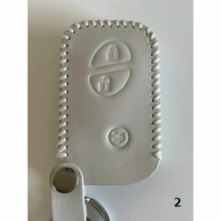 牛革ジャストフィット レクサス スマートキーケース LS GS アイボリー色 2(車内アクセサリ)