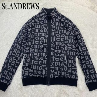 【美品】 セントアンドリュース ジップアップ ブルゾン 総柄 ブラック L